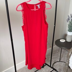 H&M Red Lace Trim Sleeveless Dress